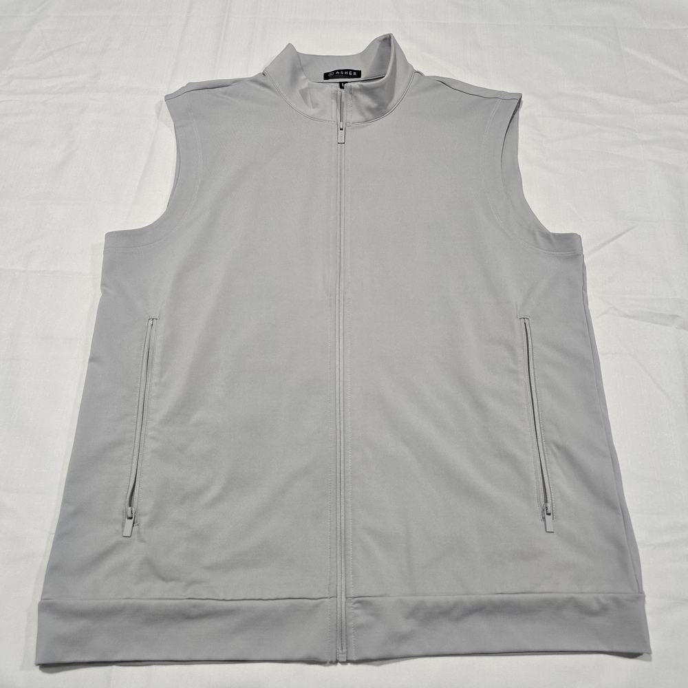 Asher Golf Men’s Full Zip Nebo SILVER Vest Jacket Large